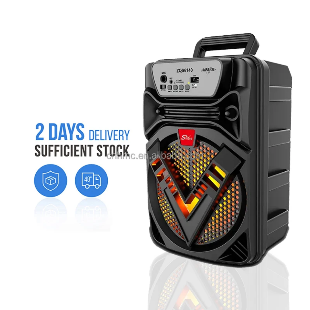 Portable Bluetooth Speaker ZQS6140 – 360° Stereo Surround Sound with LED Lights