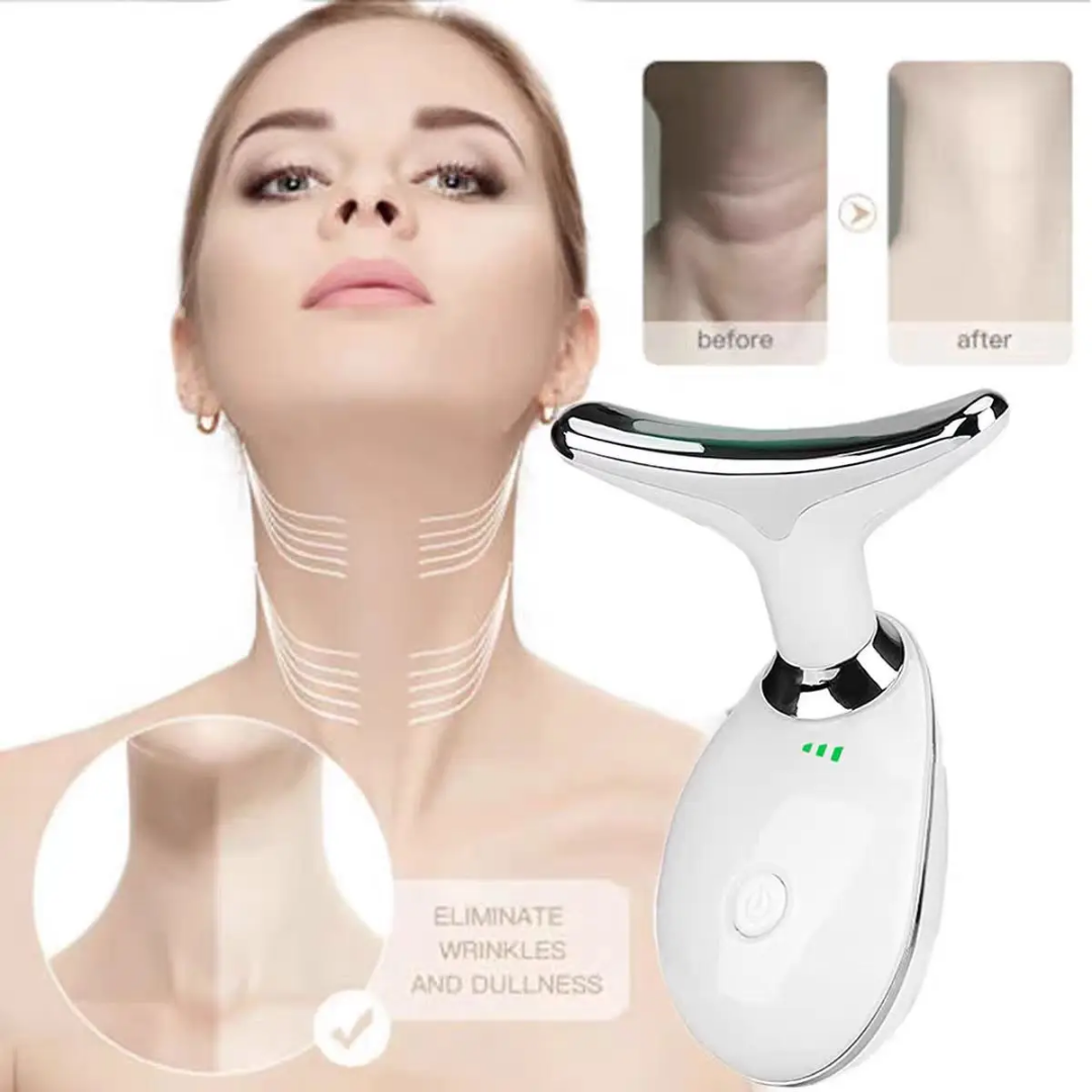 Boleouy 7-in-1 Beauty Device for Face and Neck,Firming Wrinkle Removal Tools,for Skin Care,Improve,Smooth,Glossy White