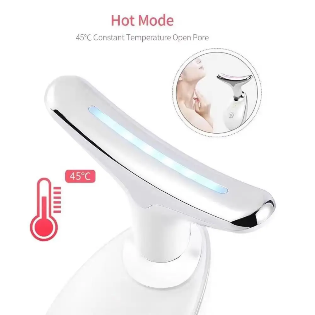 Boleouy 7-in-1 Beauty Device for Face and Neck,Firming Wrinkle Removal Tools,for Skin Care,Improve,Smooth,Glossy White