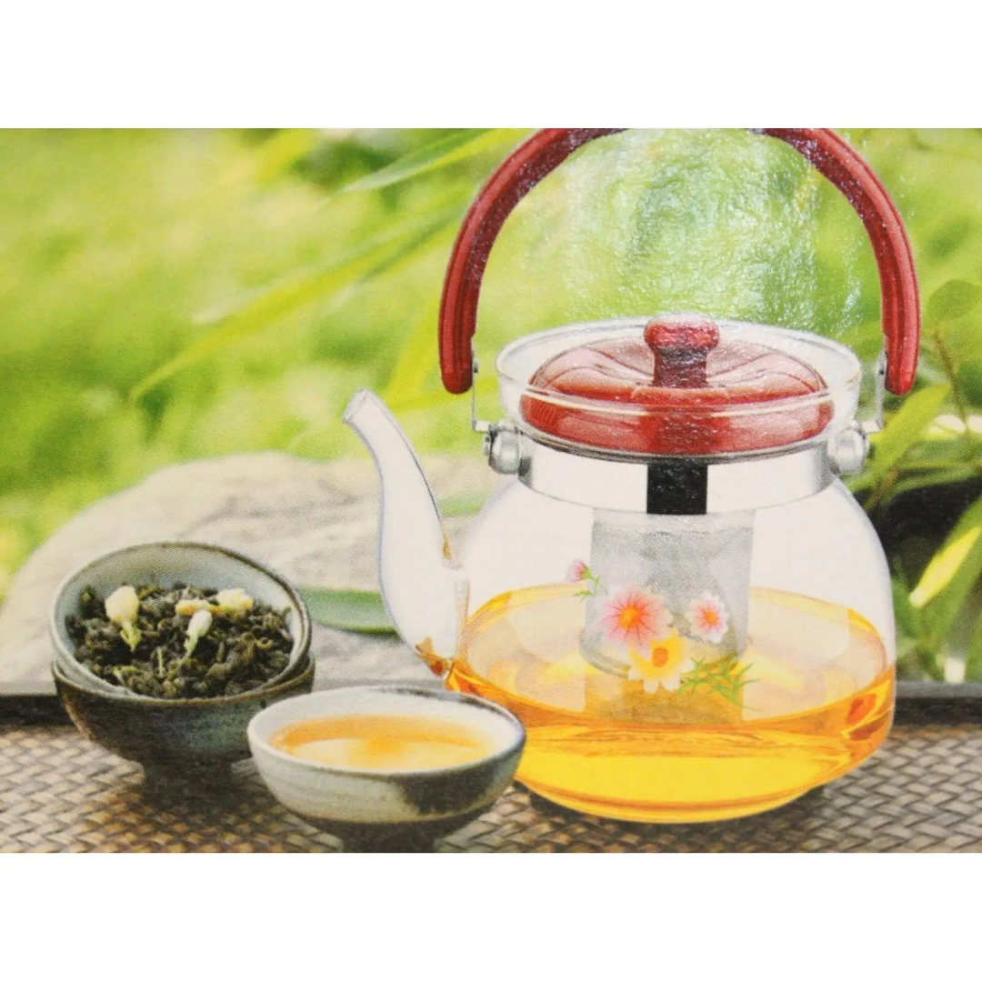 Lion's Enterprise Borosilicate Glass Teapot/Coffeepot Heat Resistant Stove Removable Infuser-Transparent