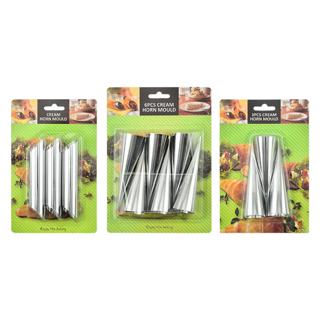 Pack of 24 iridescent curl moulds, 2 pieces cleaning brush and 1 piece pipeline tip, cannoli tube, stainless steel croissant shape, non-stick iridescent curls shapes for squirrels, waffle