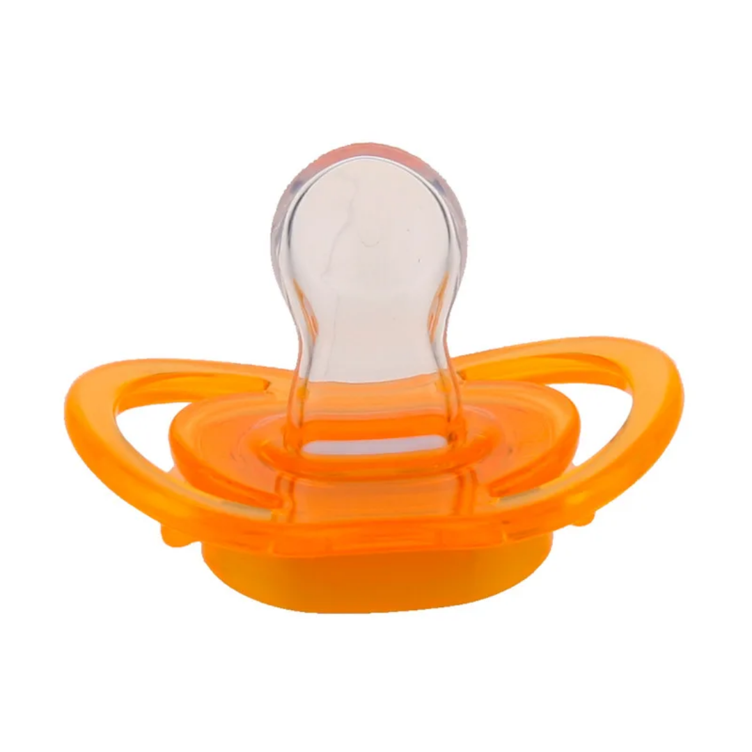 Adult Size Large Shield Pacifiers Bone Shaped Cutie Pacifier Orange