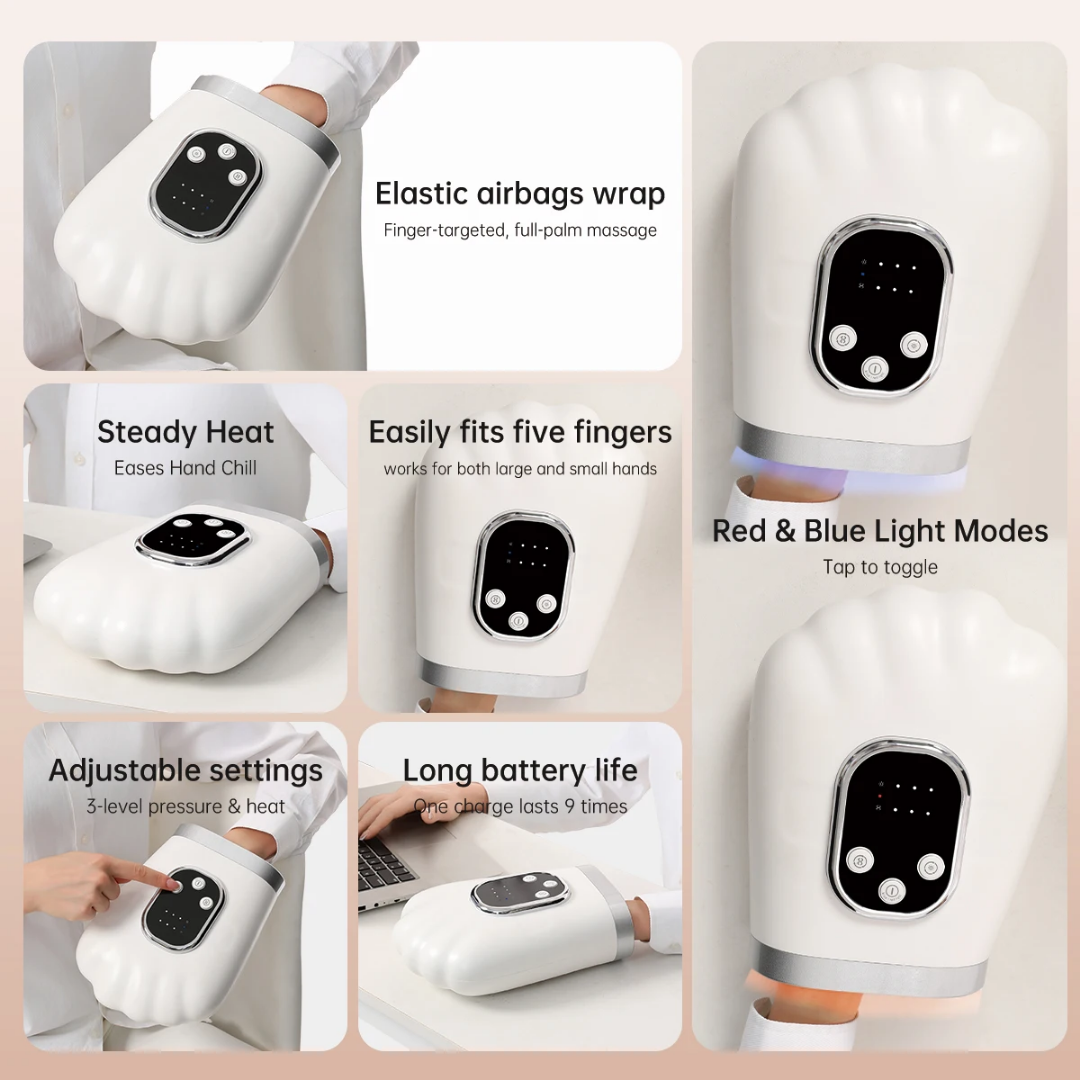 Electric Hand Massager with Heat & Pressure Therapy