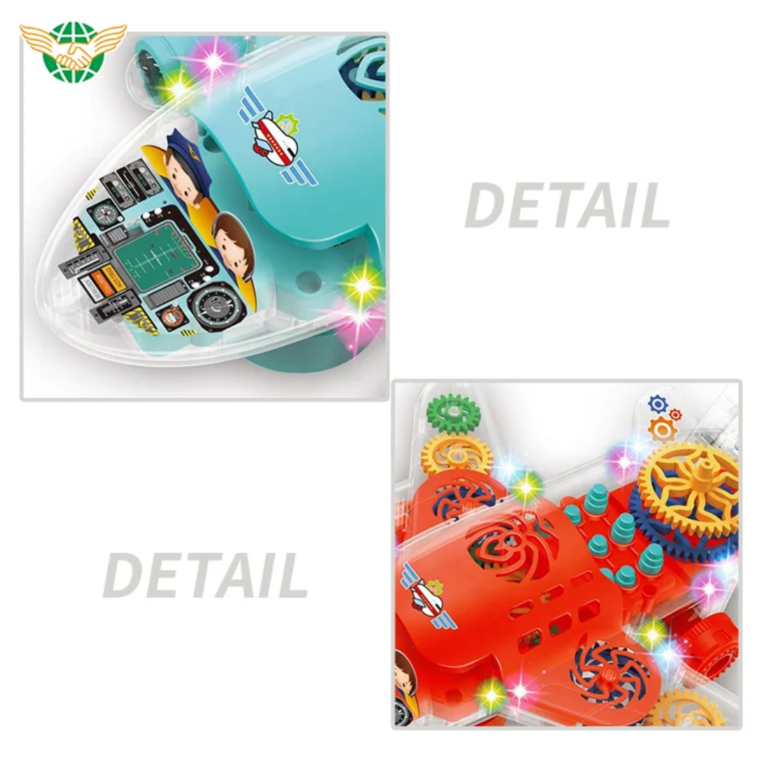 Sponsored Visit the RAINBOW RIDERS Store RAINBOW RIDERS Transparent Gear Plane Colorful Flash Music Airplane Toy Boys & Girls Musical Electric Toys with Bump & Go Action Plane with 3D Lightning, Moving Gears