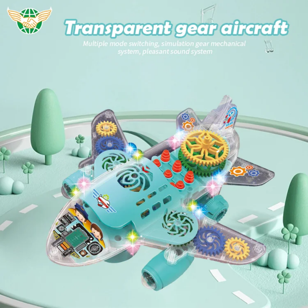 Sponsored Visit the RAINBOW RIDERS Store RAINBOW RIDERS Transparent Gear Plane Colorful Flash Music Airplane Toy Boys & Girls Musical Electric Toys with Bump & Go Action Plane with 3D Lightning, Moving Gears