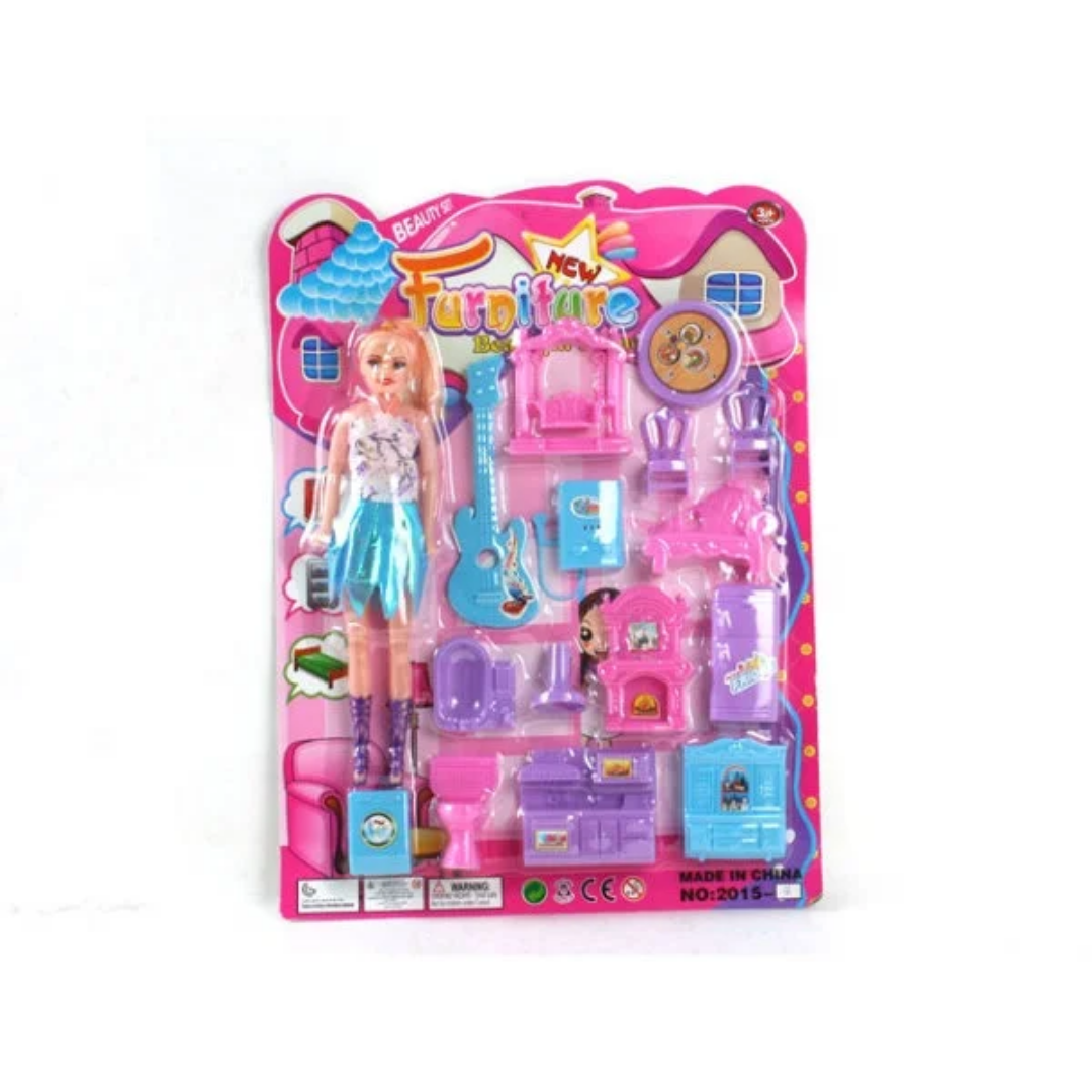Brunte Doll with The Fitments for Doll House for The Kids with Nice Look and Design Playset for Girls Doll House