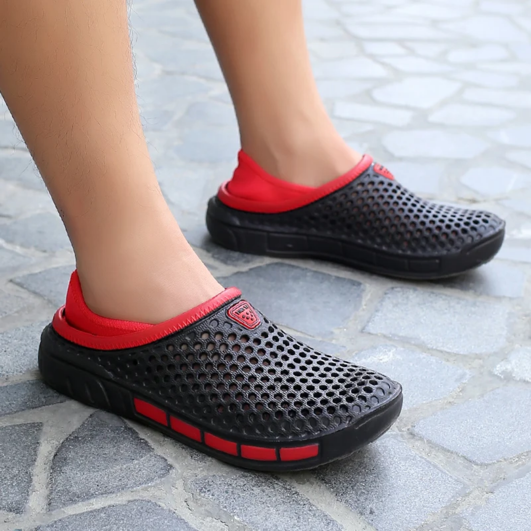 Men'S Stylish Solid Color And Color-Blocked Hole Shoes: