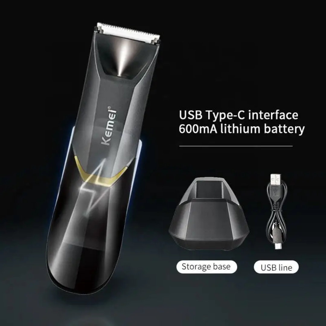 Cosoul Digital Body Hair Trimmer with LCD Display, LED Light & Travel Lock - USB Rechargeable, Ergonomic Design for Chest, Armpit, Abdomen, Arms, Legs & Underwear - Black, Hair Removal Device, Sleek Grooming Tool, Durable Construction