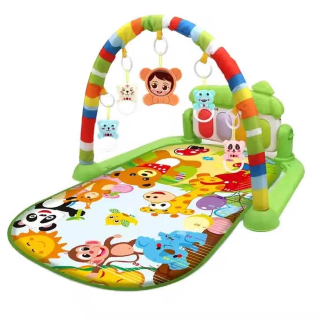 Dinosaur Paradise Baby Play Gym – Musical Activity Mat with Hanging Toys & Piano Keyboard"