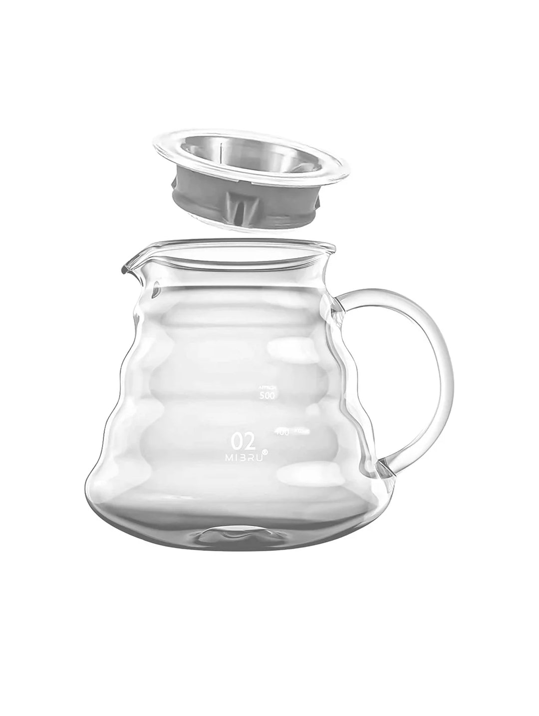 V60 Manual Coffee Share Pot With Filter Glass Clear