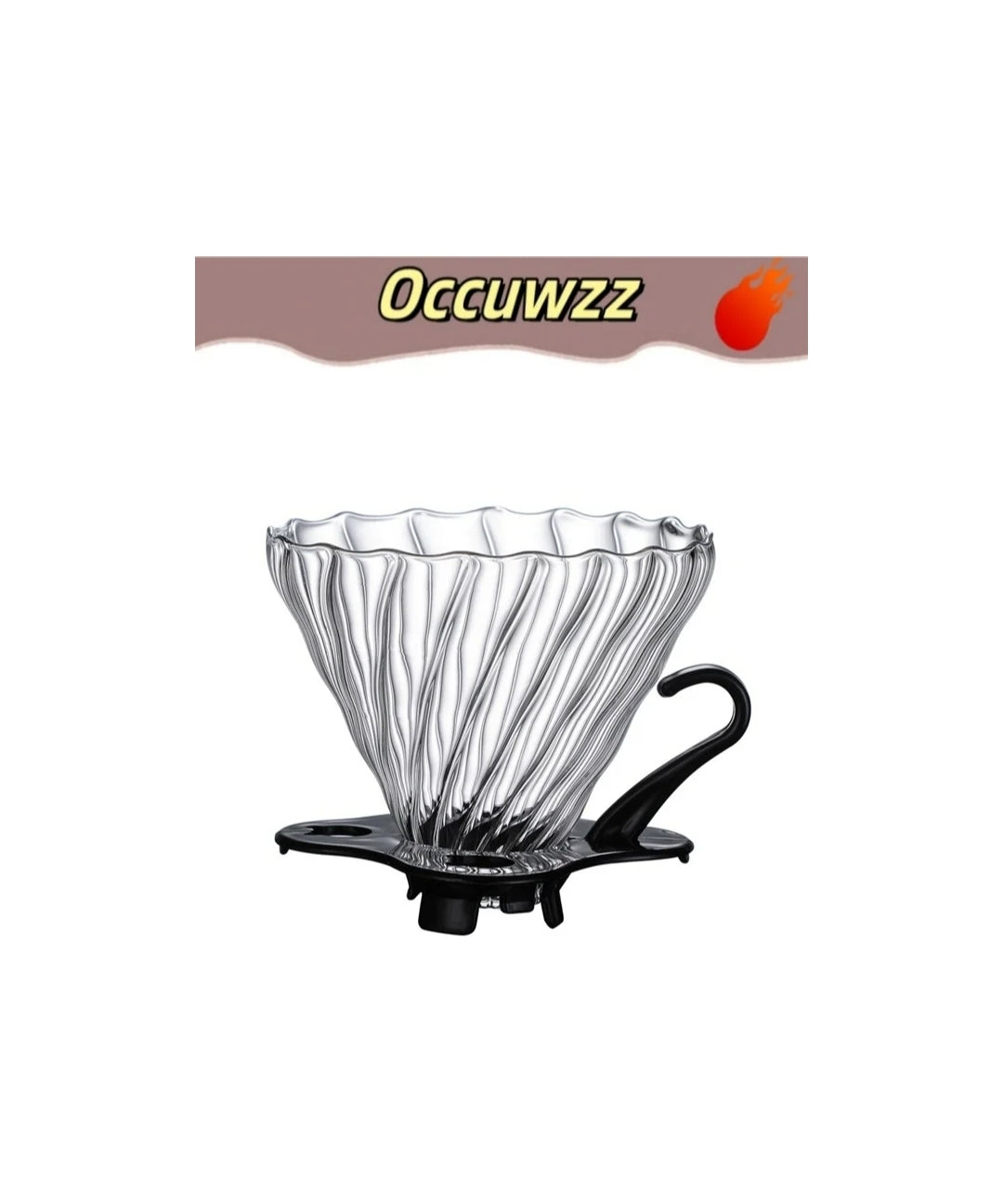 Reusable Glass V60 Coffee Dripper Funnel | Pour Over Coffee Maker, Hand Brewed Coffee Filter Cup | Ideal for Coffee Lovers