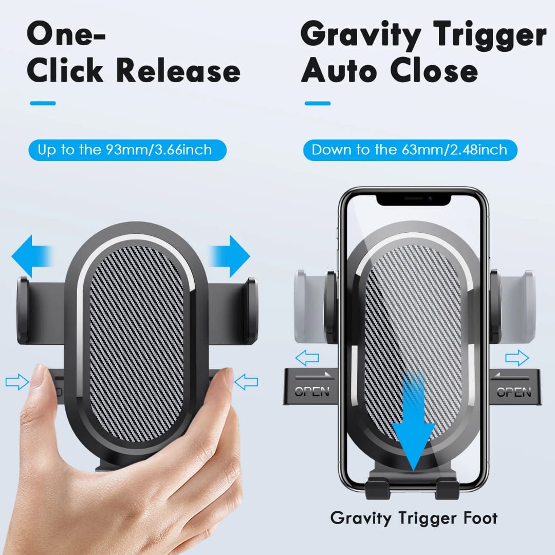 Adjustable Car mobile phone Holder Extendable Mount for Car phone - Windscreen Dashboard phone Cradle - One hand Quick Release With Strong Suction Pad (Black Red)