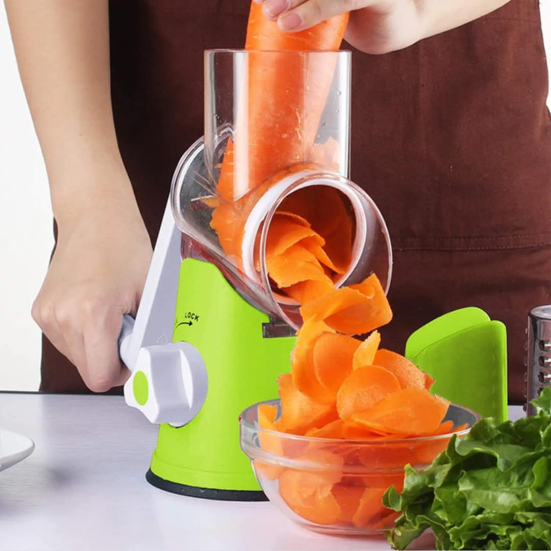 3-in-1 Rotary Vegetable Slicer & Grater – Multi-Function Kitchen Tool