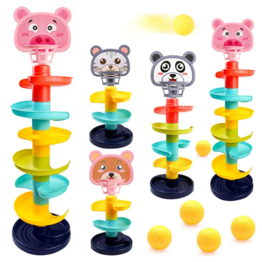 "Animal Head Spiral Ball Drop Toy Set – Fun Learning Game for Kids"