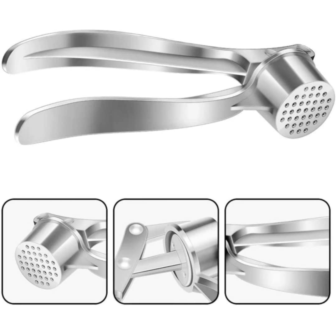 Premium Stainless Steel Garlic Press – Easy Crusher for Garlic, Ginger & More