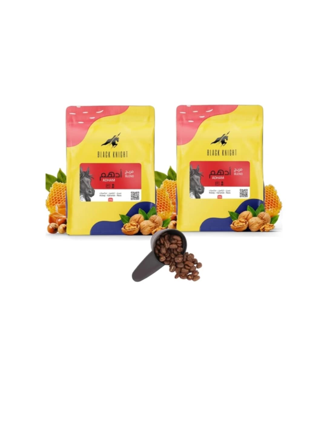 COFFEE BEAN Mazij Adham250G Two-Coffee Coffee Bean Set with Non-Ground Roaster Measuring Spoon Fits Espresso, Dairy and Drip Coffe