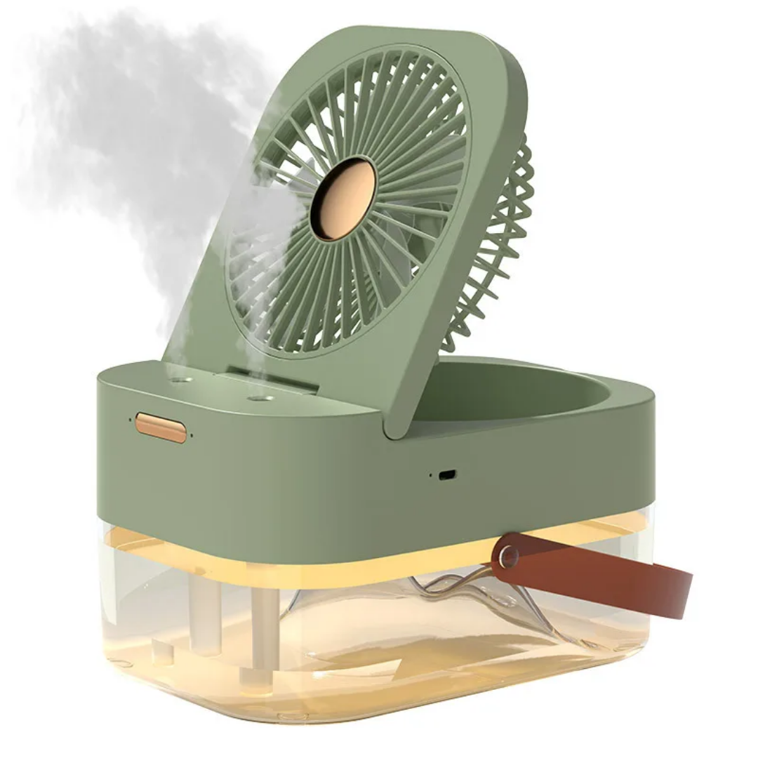 Portable Mini Humidifier Fan, 3 Speed Small Desktop Humidifier Fan 2.5L ABS and PP Water Tank Type C Remote Control DC 5V for Home