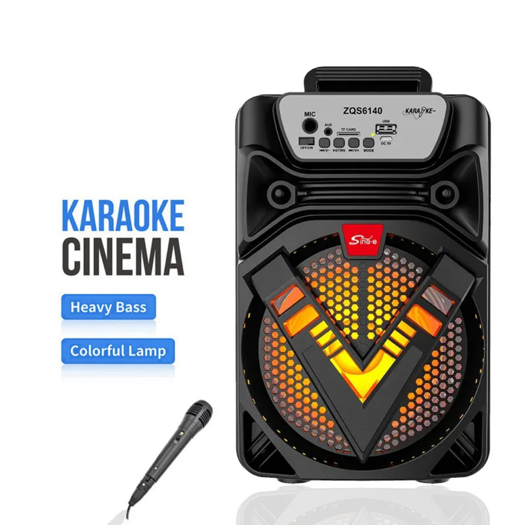 Portable Bluetooth Speaker ZQS6140 – 360° Stereo Surround Sound with LED Lights