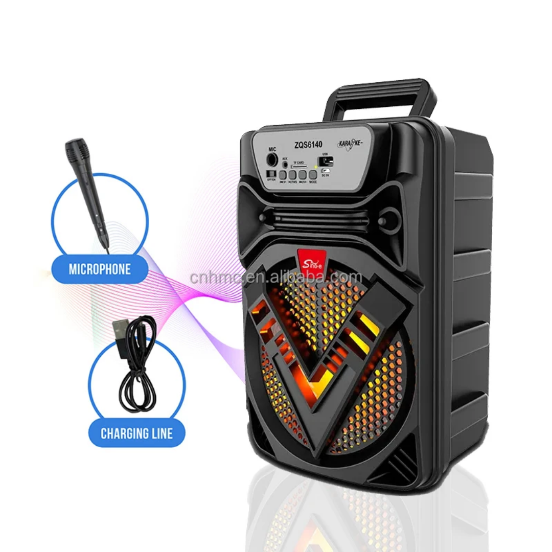 Portable Bluetooth Speaker ZQS6140 – 360° Stereo Surround Sound with LED Lights