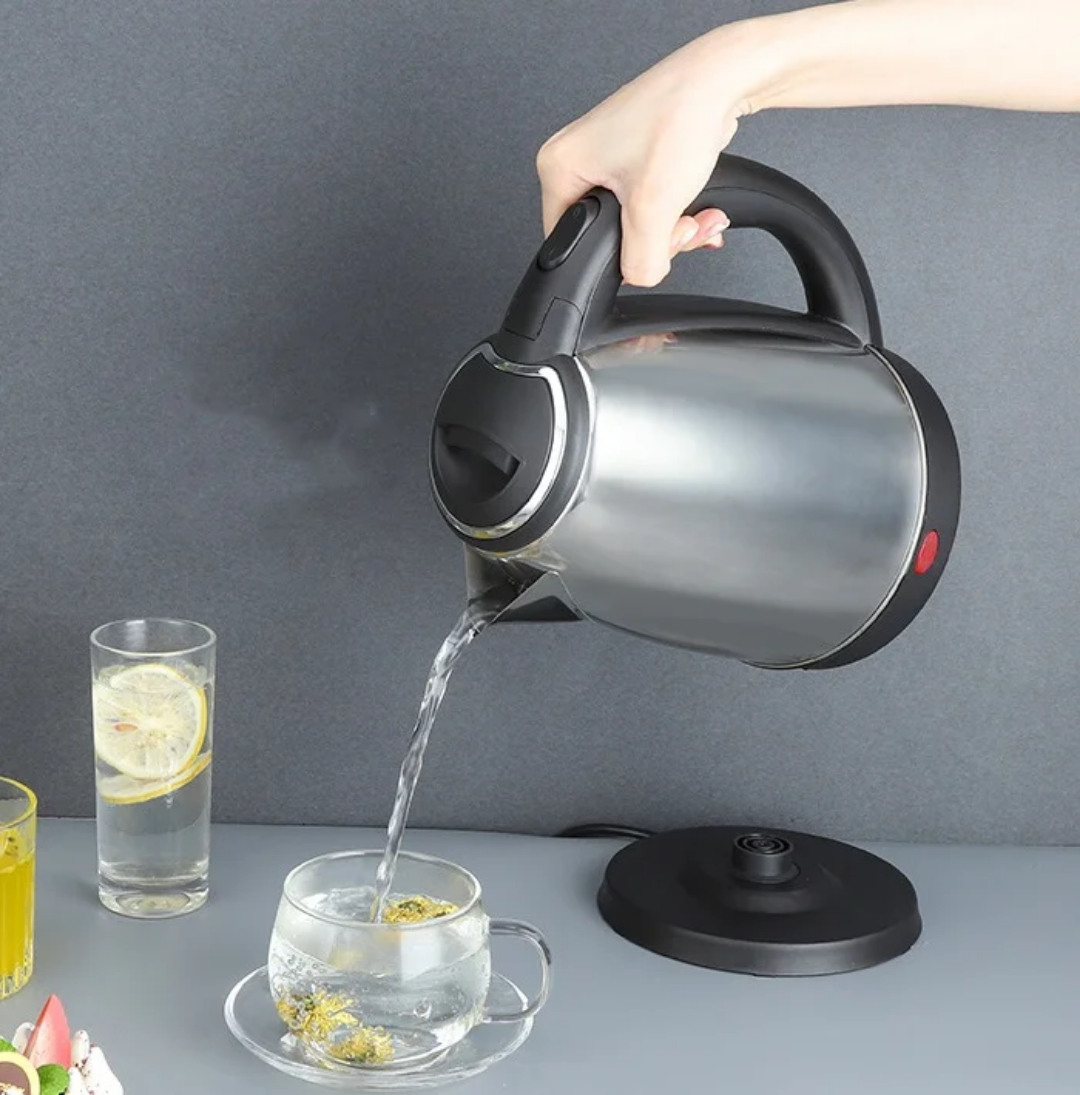 Kivara Electric Water Kettle Power 1500W, Made of Stainless Steel with On/Off Switch, Indicator, 2.0 Liter, 63220 Silver/Black 2 Years Warranty