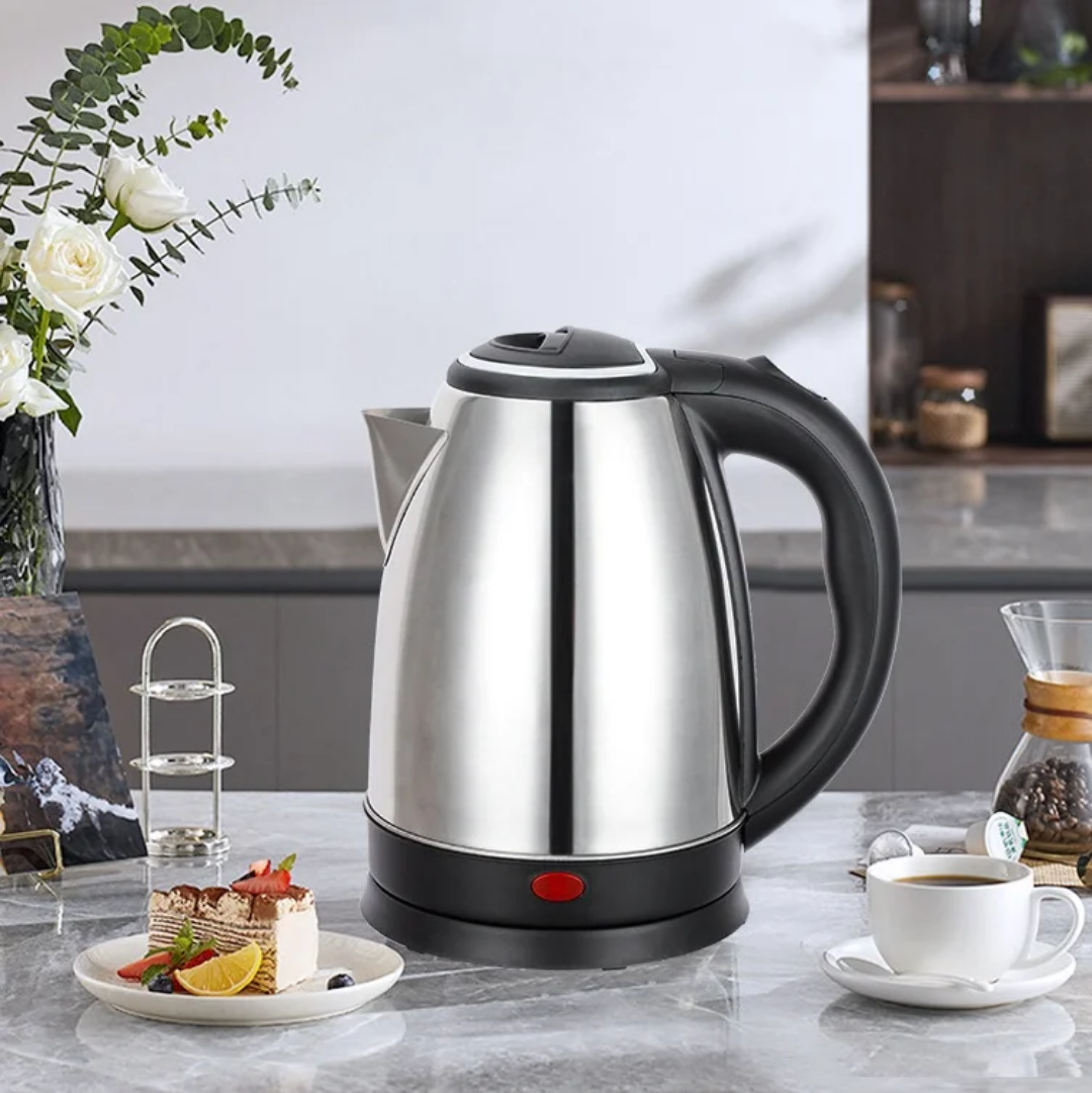 Kivara Electric Water Kettle Power 1500W, Made of Stainless Steel with On/Off Switch, Indicator, 2.0 Liter, 63220 Silver/Black 2 Years Warranty