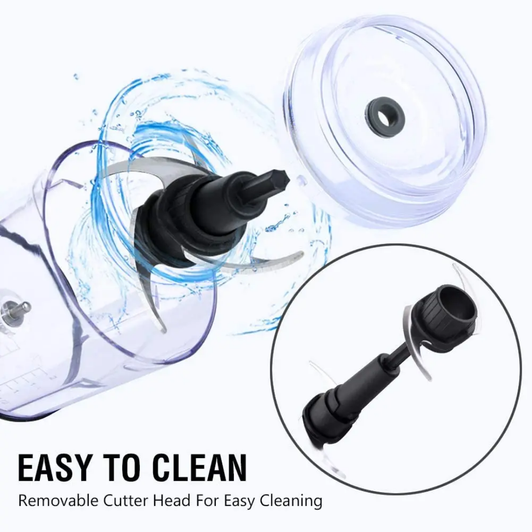 Electric Chopper with Stainless Steel Blade 0.5 L Capacity | Double Speed Hi & Low | دي إل سي قطاعة كهربائية للحضروات والفواكه - أبيض/أصفر