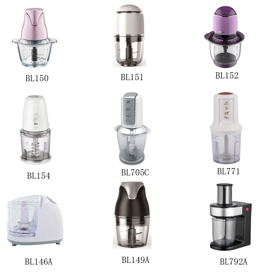 Electric Chopper with Stainless Steel Blade 0.5 L Capacity | Double Speed Hi & Low | دي إل سي قطاعة كهربائية للحضروات والفواكه - أبيض/أصفر