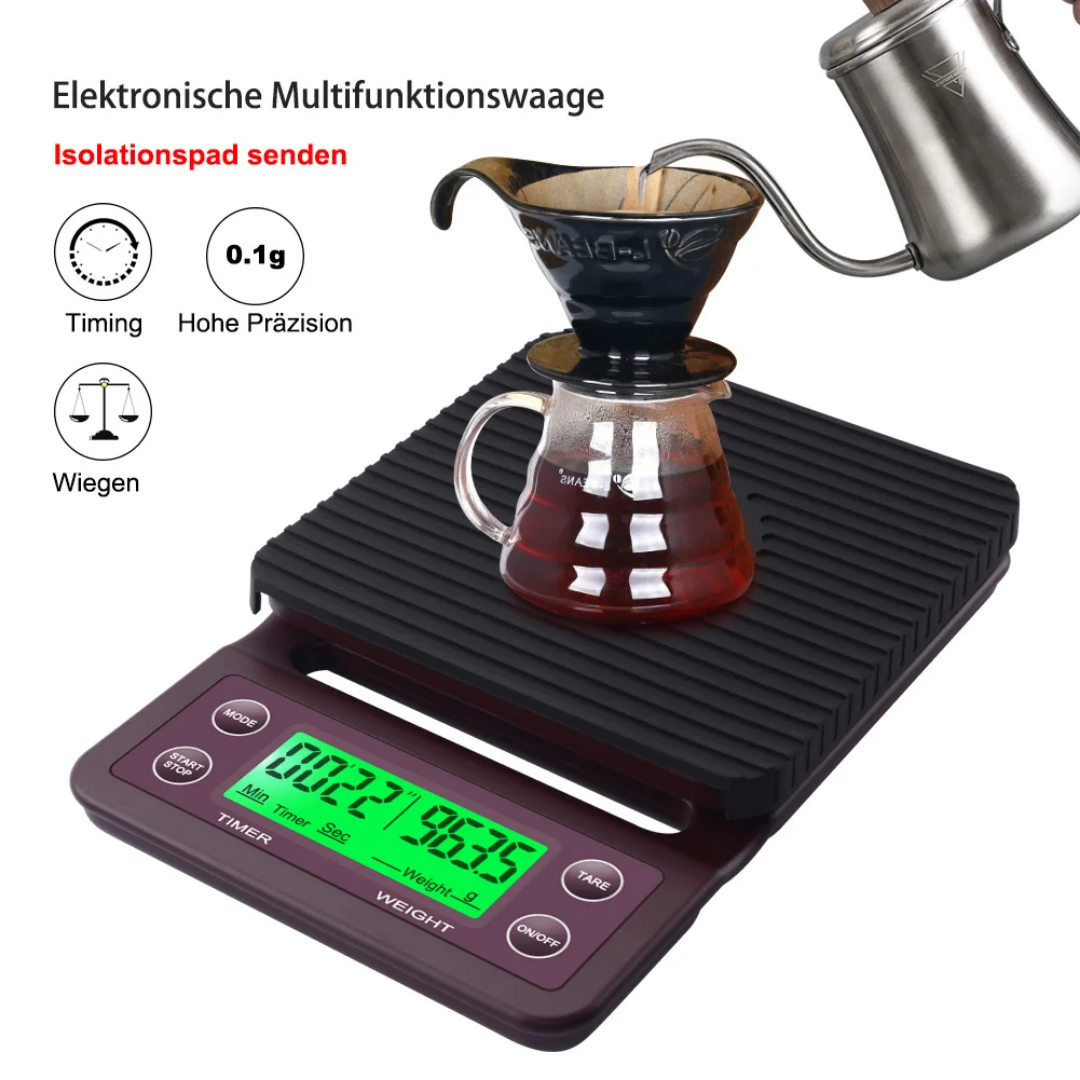 Coffee Scale with Timer, Pour Over Coffee Espresso Scale, High Precision Kitchen Electronic Scales for Coffee Brewing, with LCD Display(Black)