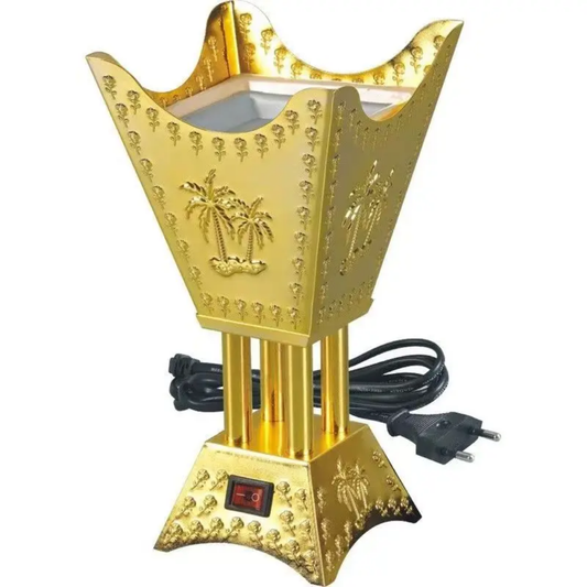 Arab Electric Incense Bukhoor Oud Burner 14.1 X 12.4 X 21.9cm - Gold -