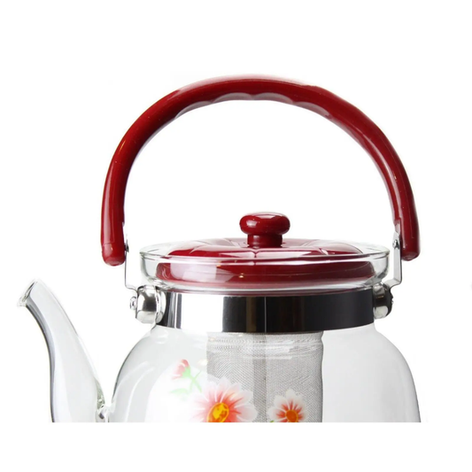 Lion's Enterprise Borosilicate Glass Teapot/Coffeepot Heat Resistant Stove Removable Infuser-Transparent