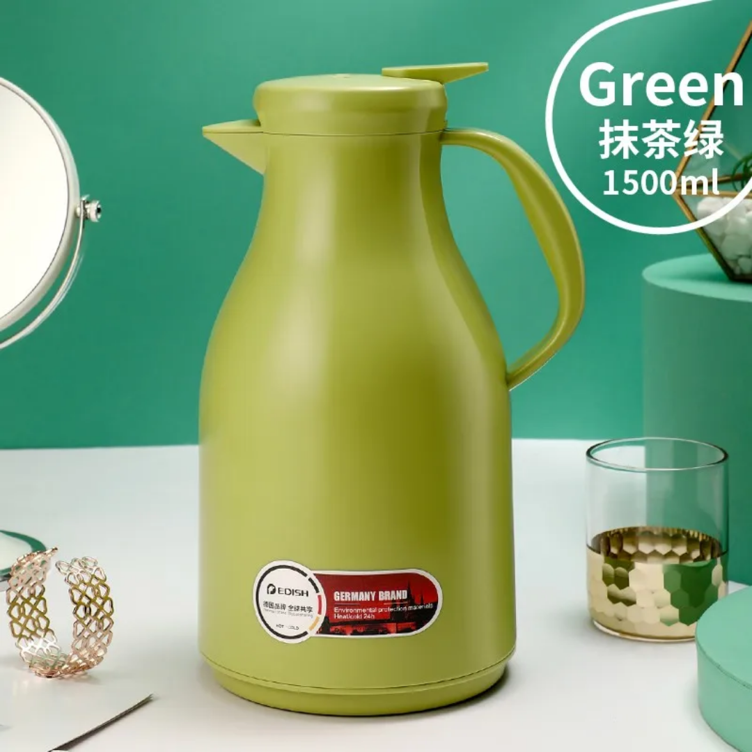 Royalford 1.3LGlass Vacuum Flask-Turkey/Green 1x12