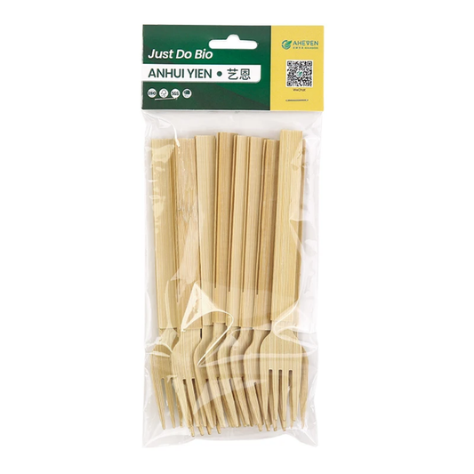 wisefood Disposable Birch Wood Forks 16cm 20 Pack Disposable Cutlery Set Biodegradable Natural Stable Eco Friendly Disposable Cutlery with Plastic Free Packaging