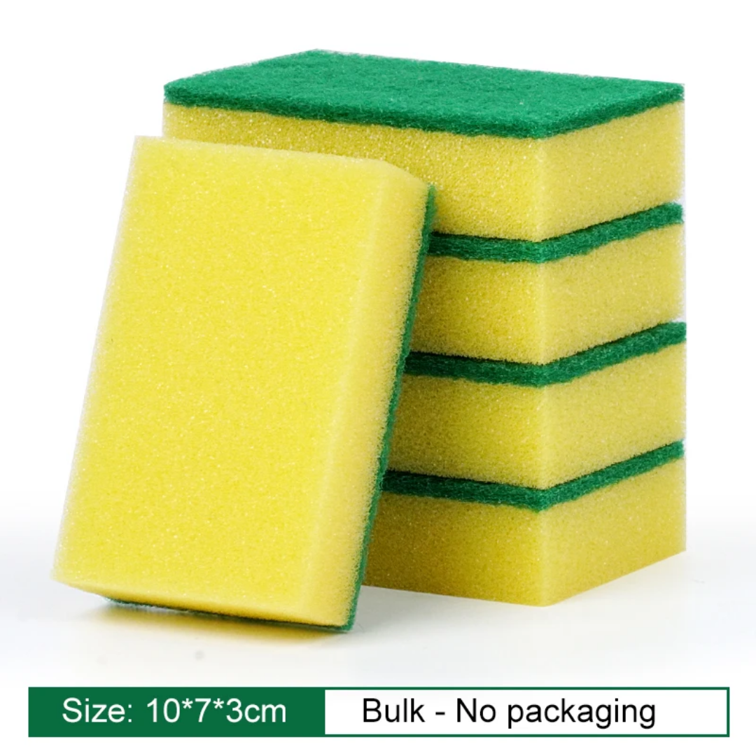 Individually Wrapped Sponges, Kitchen Dishwashing Sponge Bulk, Non-Scratch Scrubbers, Sponges for Cleaning Kitchen, Bathroom, and Household, Non-Scratch Sponges Safe for Non-Stick Cookware (60)