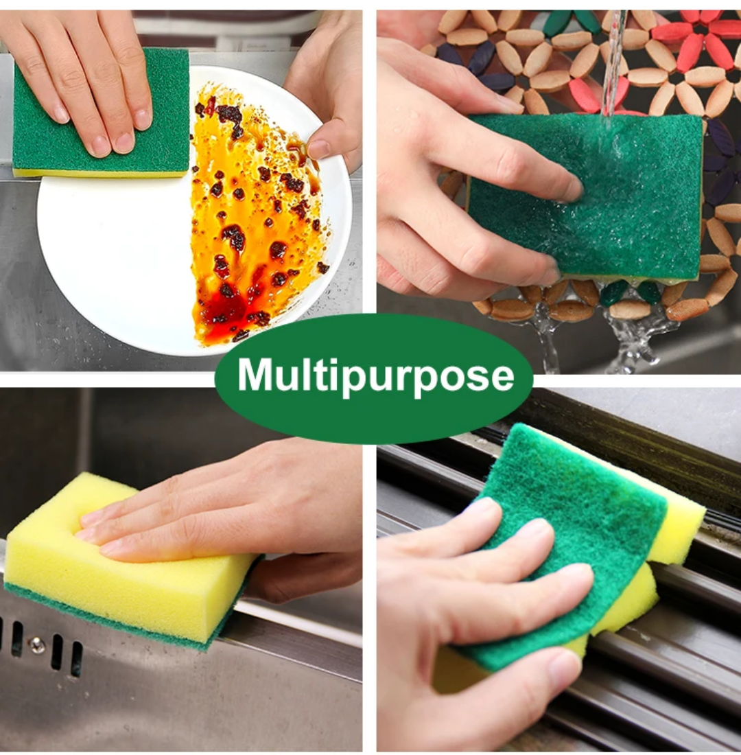 Individually Wrapped Sponges, Kitchen Dishwashing Sponge Bulk, Non-Scratch Scrubbers, Sponges for Cleaning Kitchen, Bathroom, and Household, Non-Scratch Sponges Safe for Non-Stick Cookware (60)