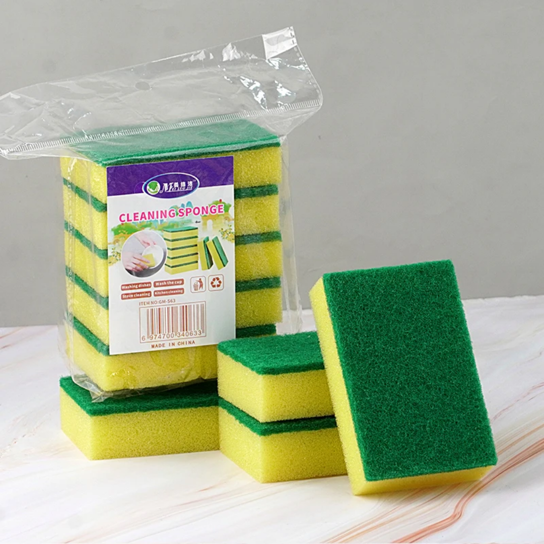 Individually Wrapped Sponges, Kitchen Dishwashing Sponge Bulk, Non-Scratch Scrubbers, Sponges for Cleaning Kitchen, Bathroom, and Household, Non-Scratch Sponges Safe for Non-Stick Cookware (60)
