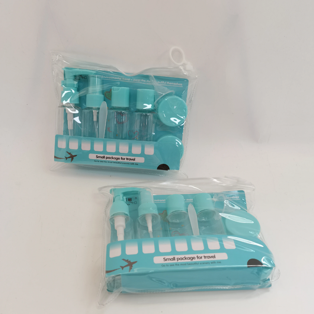 Lawazim Clear Plastic Travel Container Set - 10 Piece Blue | Portable Leak Proof Containers for Toiletries, Office, Camping | Refillable
