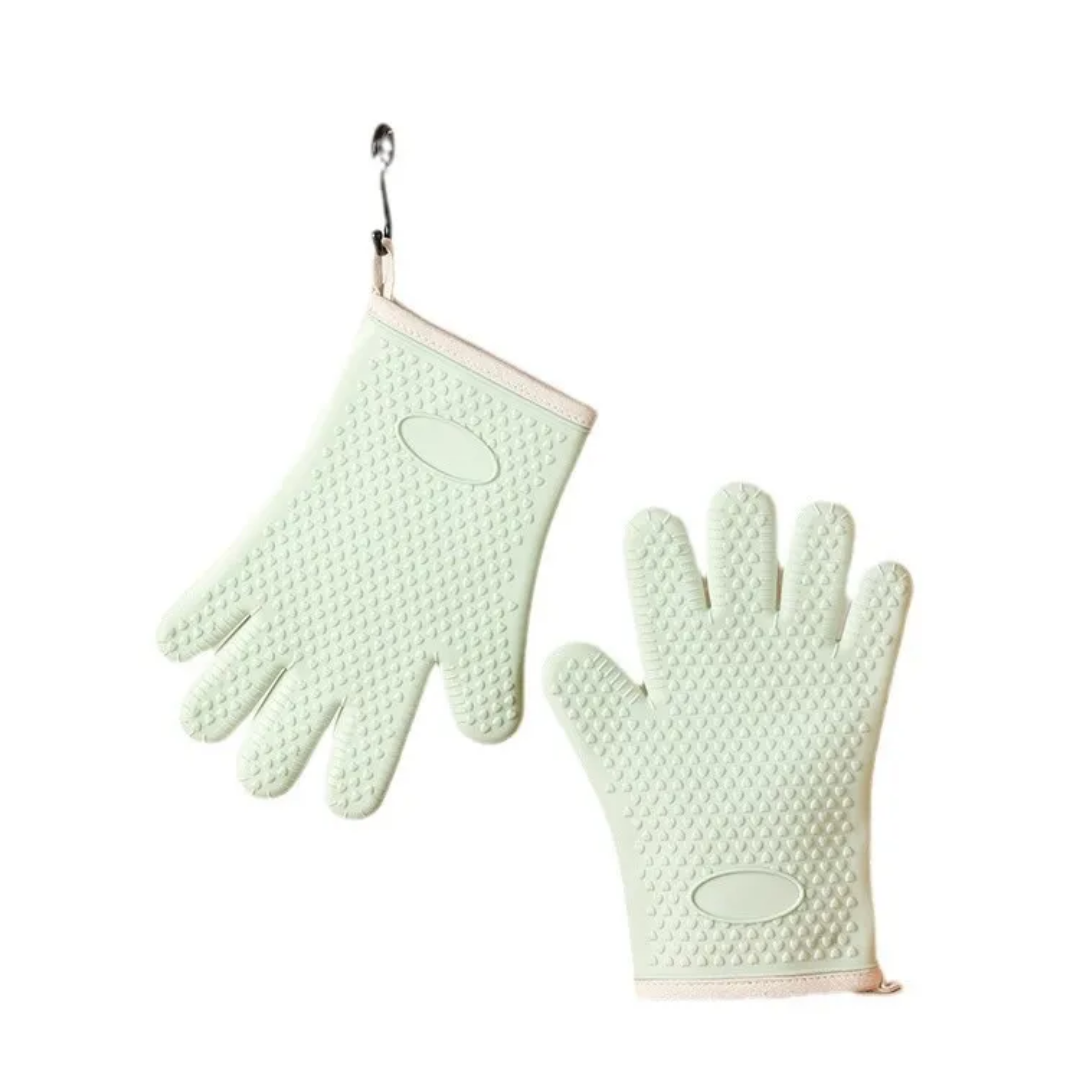 Oven Mitts Set, Heat Resistant 600f Silicone Oven Mitts, Soft Lining Good Grip, Waterproof Mitt Potholders, Oven Gloves and Food Tong Sets, for Grilling, Baking, Pot Holders Cooking, Kitchen(2 Pack)