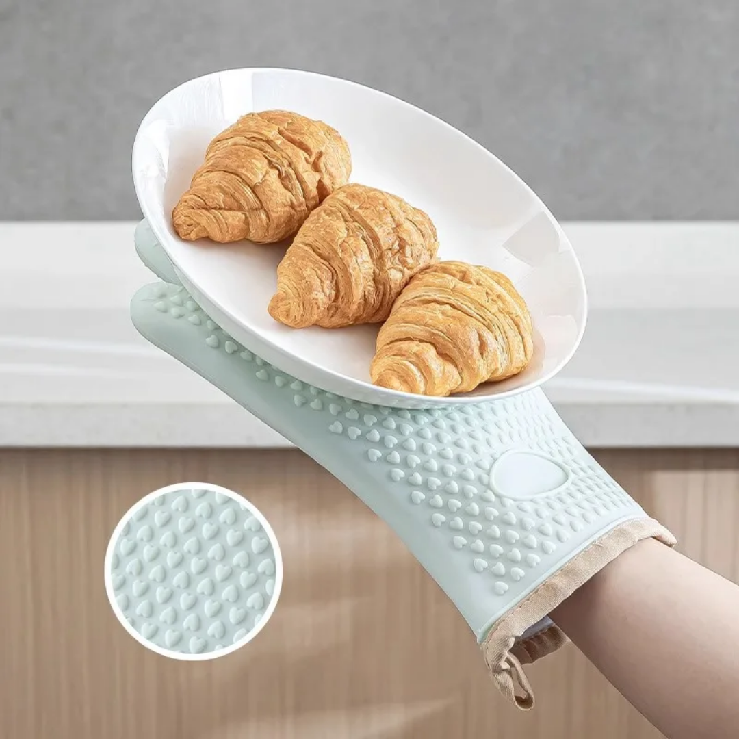 Oven Mitts Set, Heat Resistant 600f Silicone Oven Mitts, Soft Lining Good Grip, Waterproof Mitt Potholders, Oven Gloves and Food Tong Sets, for Grilling, Baking, Pot Holders Cooking, Kitchen(2 Pack)