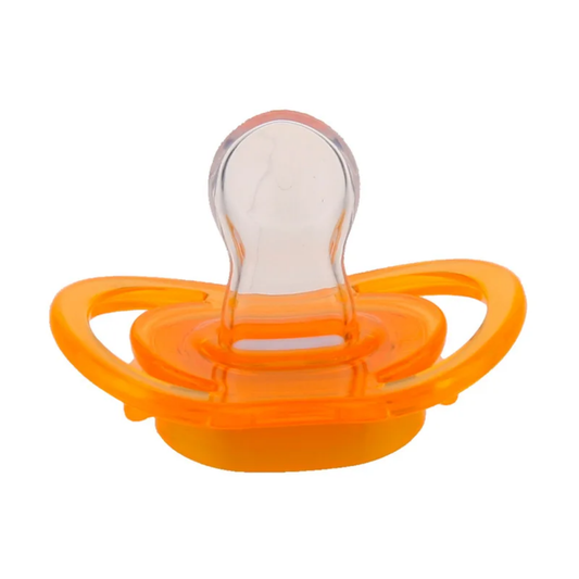 Adult Size Large Shield Pacifiers Bone Shaped Cutie Pacifier Orange