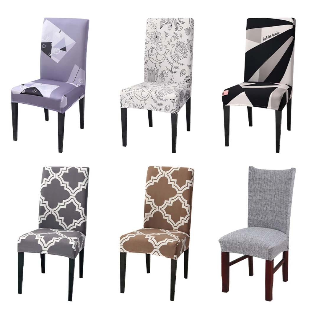 Stretch Printed Dining Chair Covers Set of 6,