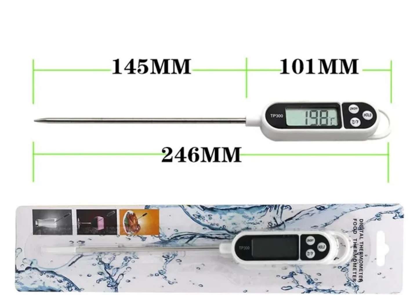 Digital Food Thermometer Cake Decorating Kitchen Oven BBQ Meat Cooking Milk Water Measuring Tool Thermometer