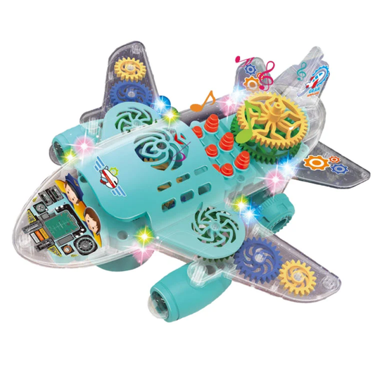 Sponsored Visit the RAINBOW RIDERS Store RAINBOW RIDERS Transparent Gear Plane Colorful Flash Music Airplane Toy Boys & Girls Musical Electric Toys with Bump & Go Action Plane with 3D Lightning, Moving Gears