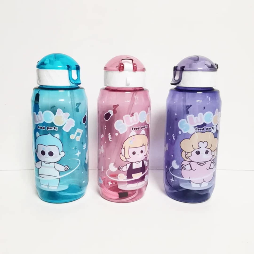 Kids Cartoon Lunch Box & Water Bottle Set – Purple