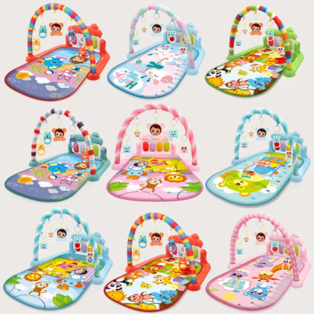 Dinosaur Paradise Baby Play Gym – Musical Activity Mat with Hanging Toys & Piano Keyboard"
