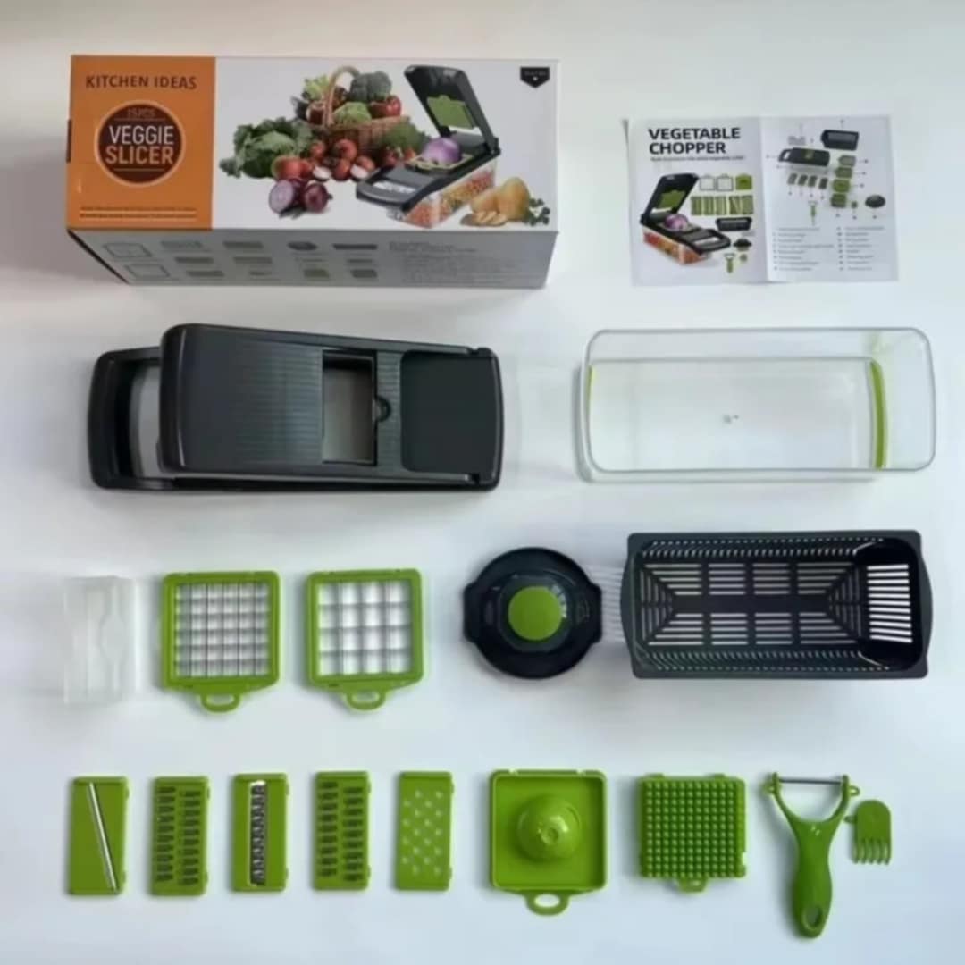 Multi-Functional Vegetable & Fruit Chopper – 12-in-1 Slicer, Dicer & Cutter Set