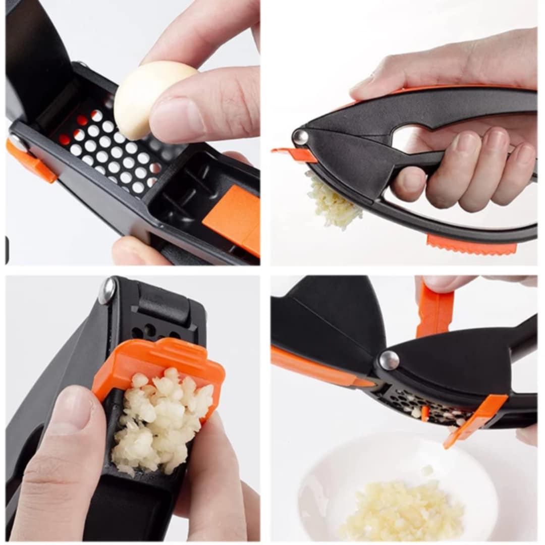 6-in-1 Multi-Function Garlic Press with Peeler, Crusher & Grater Tool