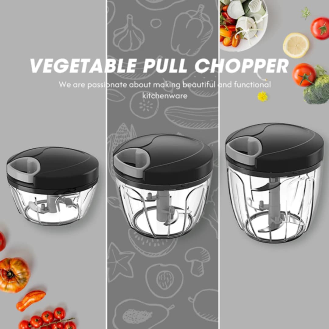 Manual Hand-Pull Food Chopper – Mini Vegetable & Onion Cutter