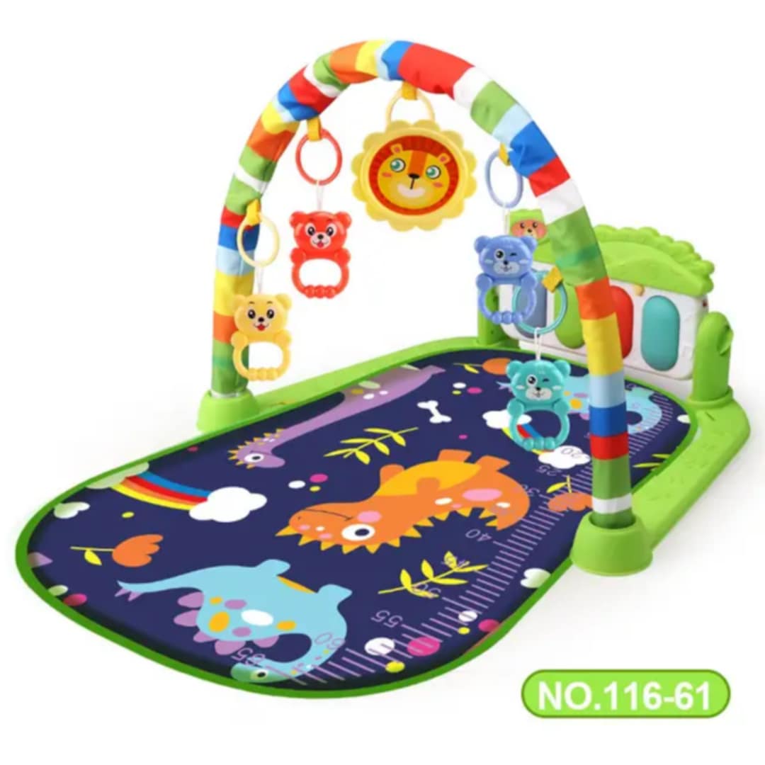 Dinosaur Paradise Baby Play Gym – Musical Activity Mat with Hanging Toys & Piano Keyboard"