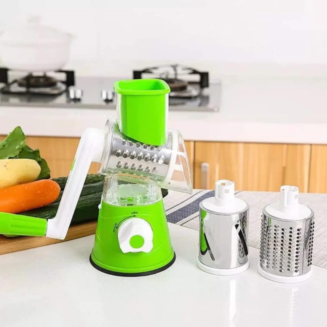 3-in-1 Rotary Vegetable Slicer & Grater – Multi-Function Kitchen Tool