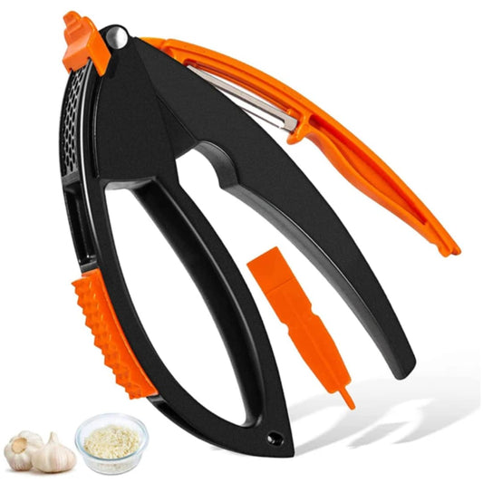 6-in-1 Multi-Function Garlic Press with Peeler, Crusher & Grater Tool